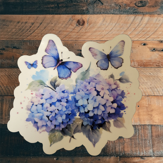 Butterfly Blue Vinyl Sticker