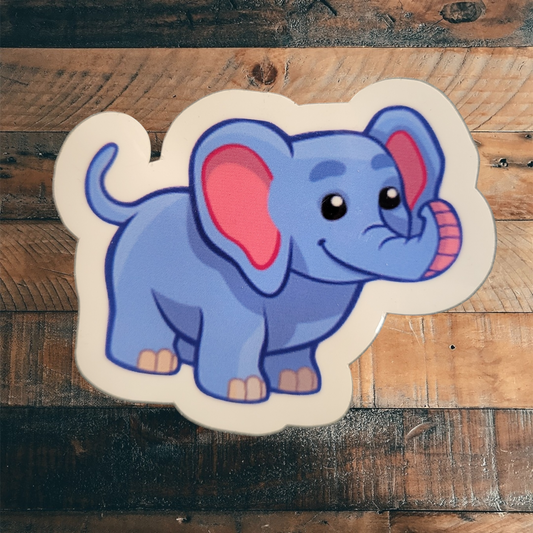 Blue Elephant Vinyl Sticker