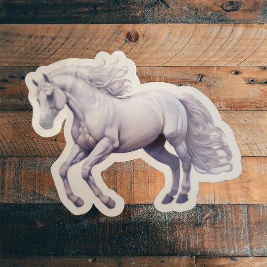 White Horse Vinyl Sticker