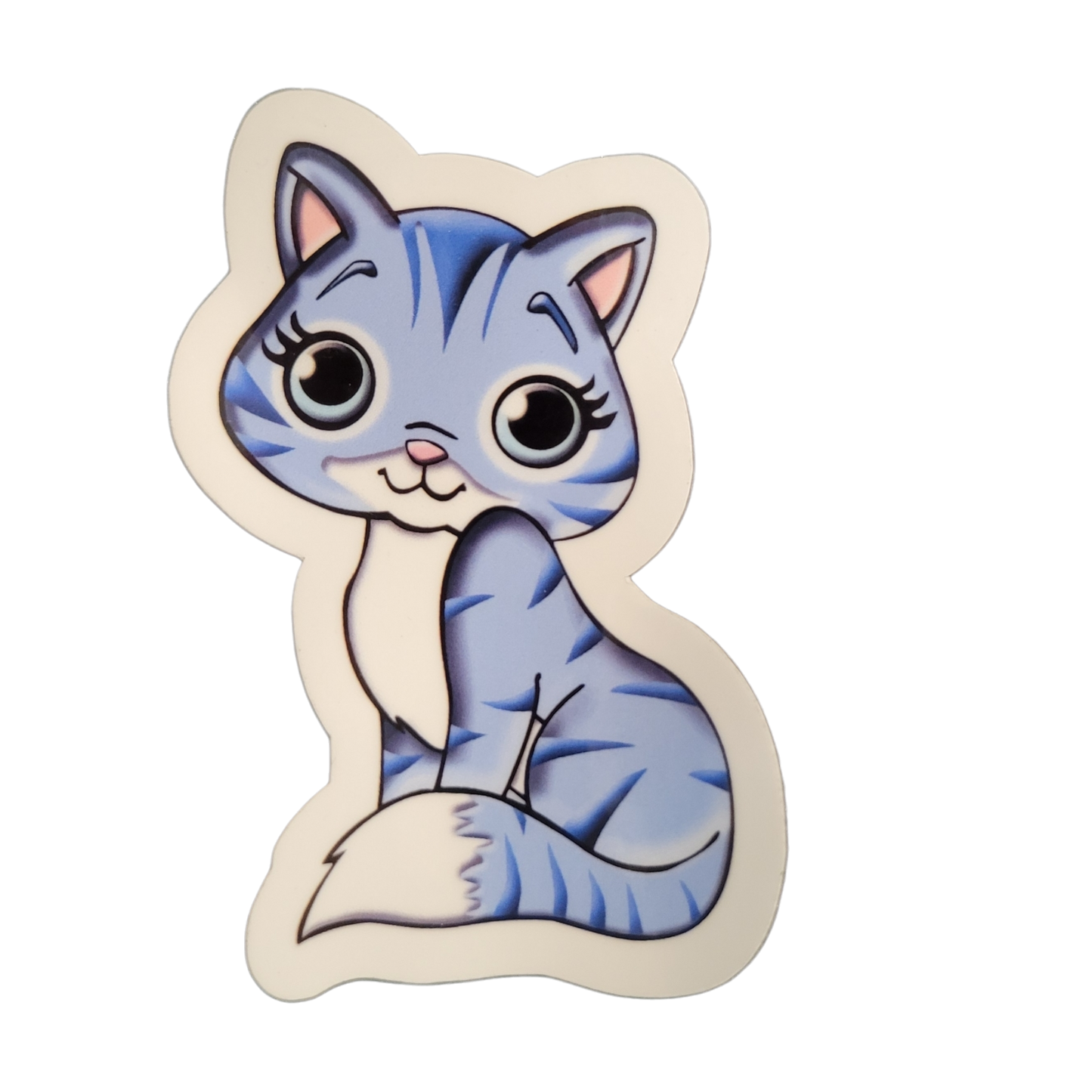 Blue Cat Vinyl Sticker