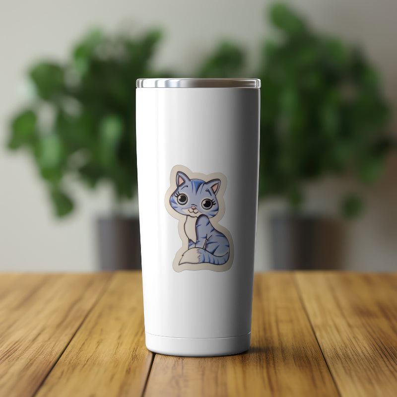 Blue Cat Vinyl Sticker